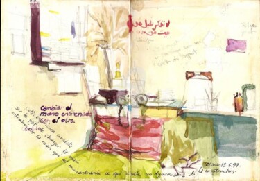 "With the left hand" başlıklı Tablo Mohammed محمد Baba بابة tarafından, Orijinal sanat, Suluboya