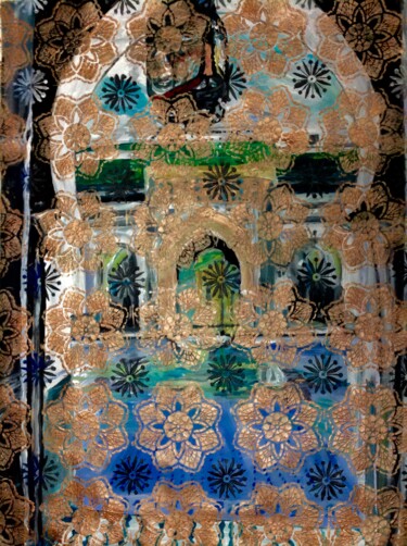 Pittura intitolato "Mosquée karaouiyine…" da Mohammed Rachid Iraqi, Opera d'arte originale, Acrilico
