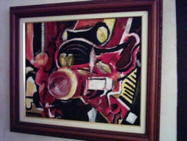 Painting titled "instruments de musi…" by Mohammed Rachid Iraqi, Original Artwork, Oil