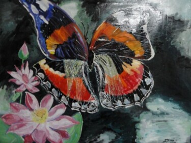 Painting titled "PAPILLON  MULTICOLO…" by Mohammed Rachid Iraqi, Original Artwork
