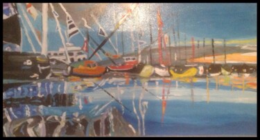 Painting titled "Le port le matin" by Mohammed Rachid Iraqi, Original Artwork