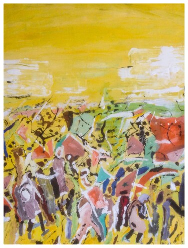 Malarstwo zatytułowany „Marche verte” autorstwa Mohammed Rachid Iraqi, Oryginalna praca, Olej