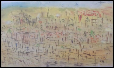 Painting titled "Ville marocaine 1970" by Mohammed Rachid Iraqi, Original Artwork