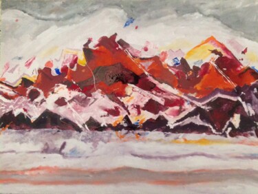 Peinture intitulée "Les montagnes de l'…" par Mohammed Rachid Iraqi, Œuvre d'art originale