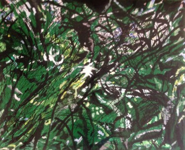 Pintura titulada "Forêt en déperdition" por Mohammed Rachid Iraqi, Obra de arte original, Acrílico