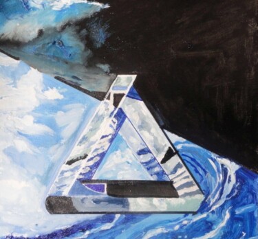 Ζωγραφική με τίτλο "sea and sky" από Mohammed Rachid Iraqi, Αυθεντικά έργα τέχνης, Λάδι