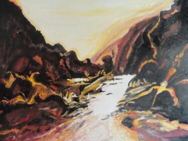 Malerei mit dem Titel "Red mountains" von Mohammed Rachid Iraqi, Original-Kunstwerk, Öl