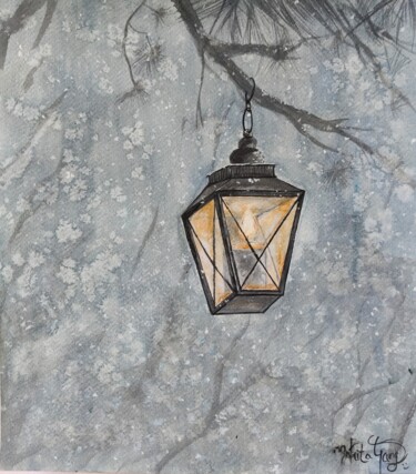 Ζωγραφική με τίτλο "Light up" από Mohita Garg, Αυθεντικά έργα τέχνης, Ακουαρέλα