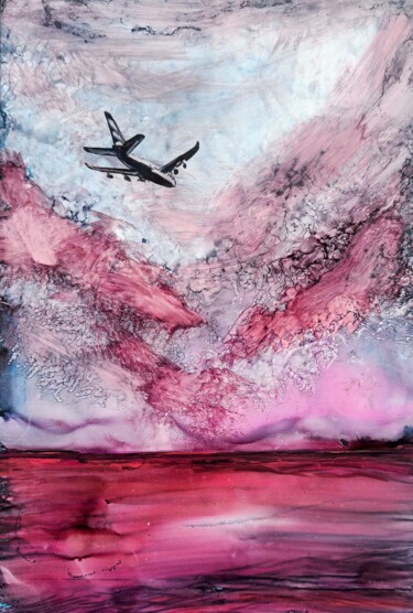 Peinture intitulée "Dreaming of faraway…" par Mohita Garg, Œuvre d'art originale, Encre