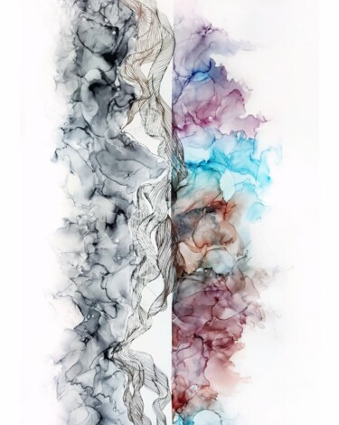 绘画 标题为“Between order & cha…” 由Mohita Garg, 原创艺术品, 墨