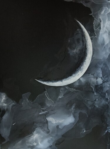 Картина под названием "Silver light" - Mohita Garg, Подлинное произведение искусства, Чернила