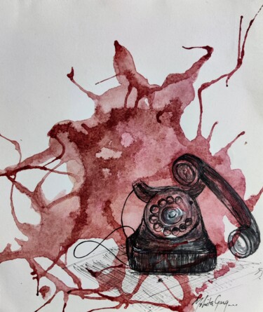 Peinture intitulée "Ghost of unsaid thi…" par Mohita Garg, Œuvre d'art originale, Aquarelle