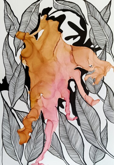 Peinture intitulée "Autumn is coming" par Mohita Garg, Œuvre d'art originale, Encre