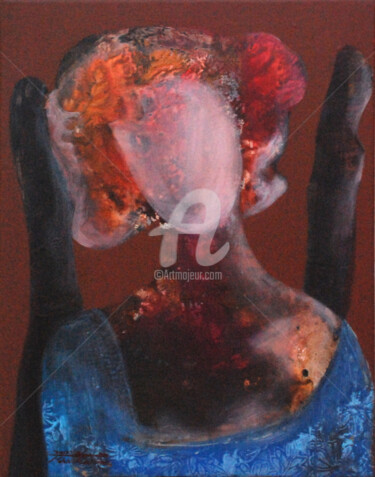 Painting titled "seven girls group 3" by Mohsen Abd Elfattah, Original Artwork, Acrylic
