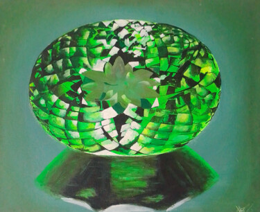 Pittura intitolato "Emerald green" da Moin Uddin, Opera d'arte originale, Acrilico