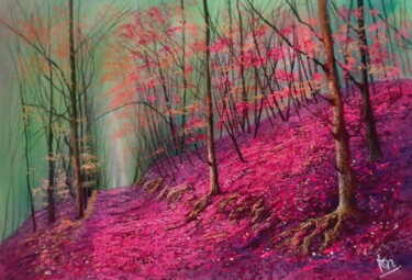 Pittura intitolato "Purple path" da Moin Uddin, Opera d'arte originale, Acrilico