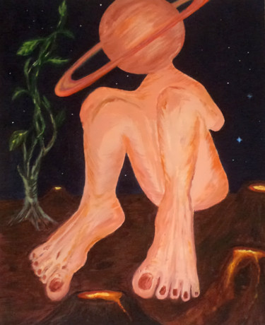 Painting titled "solidão dos mundos,…" by Terralonge, Original Artwork, Acrylic