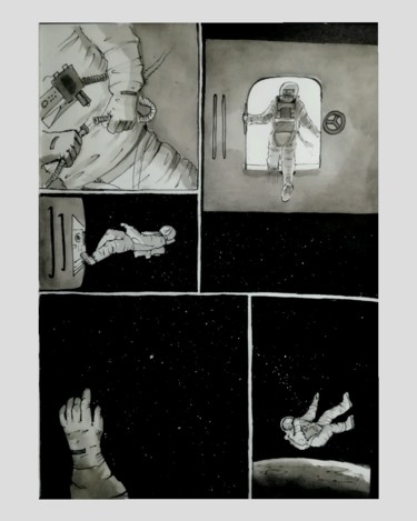 Рисунок под названием "Space oddity." - Марилун, Подлинное произведение искусства, Чернила