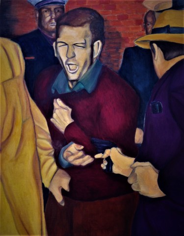 Painting titled "LEE HARVEY OSWALD 2" by Azaï, Original Artwork, Oil