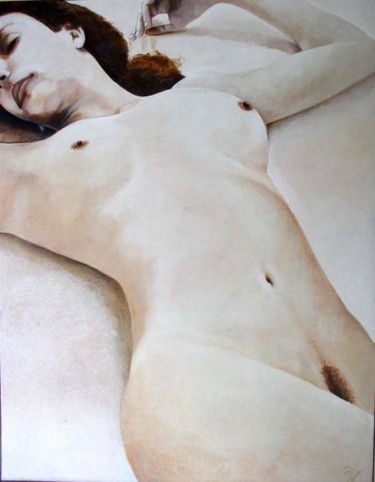Peinture intitulée "nu endormi" par Yves Molac, Œuvre d'art originale