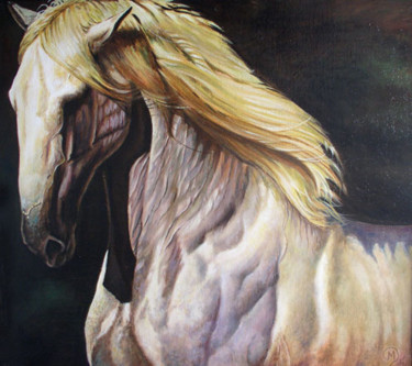 Painting titled "cheval" by Yves Molac, Original Artwork