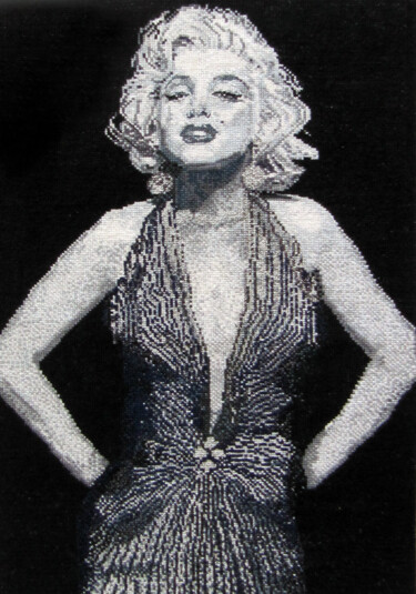 Sztuka tkaniny zatytułowany „Marilyn Monroe 2” autorstwa Molena, Oryginalna praca, Gobelin