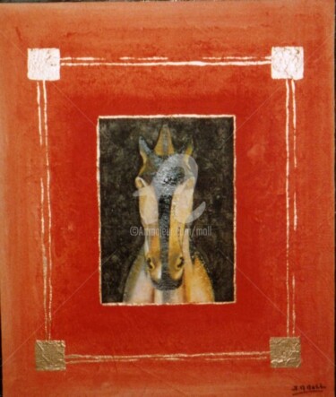 Peinture intitulée "le Licorne" par Jean-Marie Moll, Œuvre d'art originale, Huile