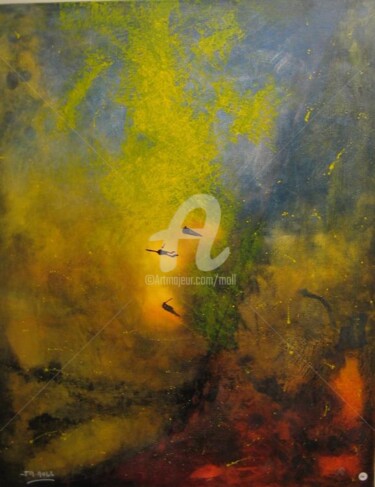 Painting titled "Août 2004" by Jean-Marie Moll, Original Artwork, Oil