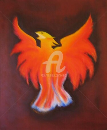 Painting titled "Phoenix" by Jean-Marie Moll, Original Artwork, Oil