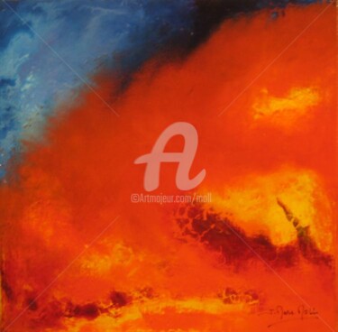 Peinture intitulée "Rouge ciel" par Jean-Marie Moll, Œuvre d'art originale, Huile