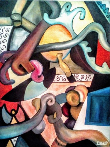 Painting titled "SYNDROME ORGANIK" by Sylvain Guillot (Molley), Original Artwork, Oil