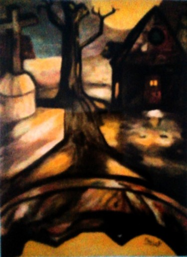 Painting titled "ARC EN CIEL DE LUNE" by Sylvain Guillot (Molley), Original Artwork, Oil