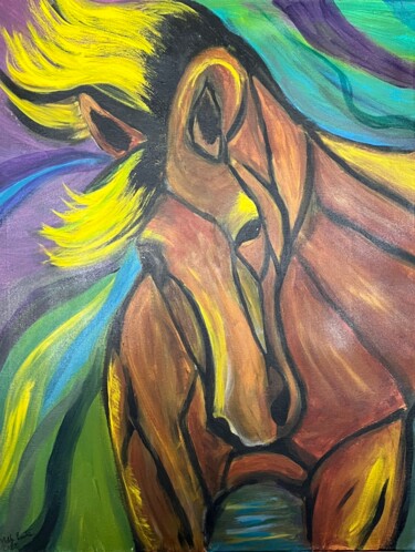 Painting titled "untamed Spirit" by Molly Rootes, Original Artwork, Acrylic