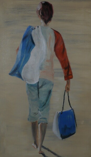 Картина под названием "Départ pour la plage" - Môm, Подлинное произведение искусства, Акрил