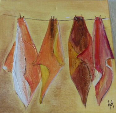 Malerei mit dem Titel "Torchons de cuisine…" von Môm, Original-Kunstwerk, Acryl