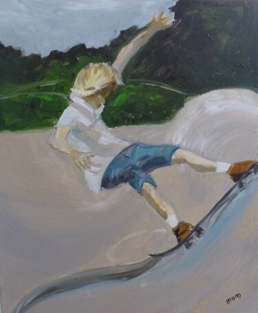 Painting titled "Skate" by Môm, Original Artwork, Oil