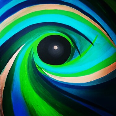 Painting titled "Spirale" by Magali Mombo, Original Artwork, Acrylic