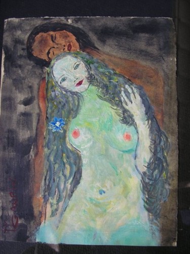 Peinture intitulée "Adam et Eve (d'aprè…" par Maurice Gaupin, Œuvre d'art originale, Huile