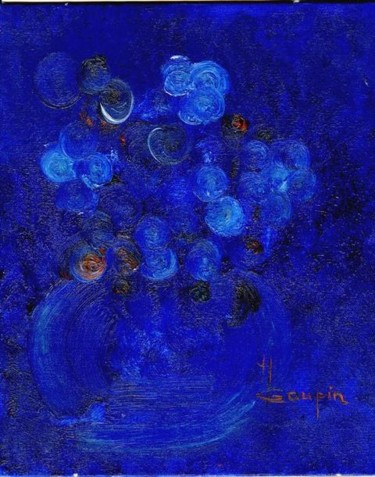 Peinture intitulée "bouquet bleu" par Maurice Gaupin, Œuvre d'art originale, Autre