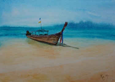 Картина под названием "У моря" - Tatiana Kassia Senina, Подлинное произведение искусства, Акварель