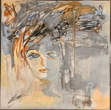 Картина под названием "Power Mind" - Mona Berga, Подлинное произведение искусства, Масло Установлен на Деревянная рама для н…