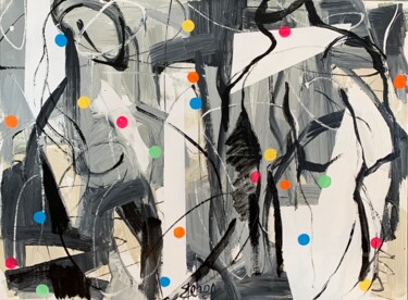 Картина под названием "Feeling Modern" - Mona Berga, Подлинное произведение искусства, Масло Установлен на Деревянная рама д…