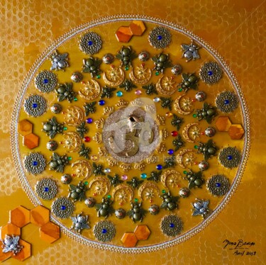 Картина под названием "Om 26/108 - Bee med…" - Mona Bessaa, Подлинное произведение искусства, Акрил