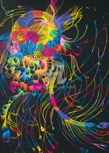 "Rainbow specimen 01" başlıklı Resim Mona Bessaa tarafından, Orijinal sanat, Silverpoint