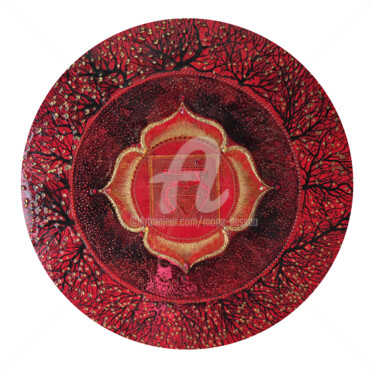 Peinture intitulée "Muladhara chakra TA…" par Mona Bessaa, Œuvre d'art originale, Acrylique