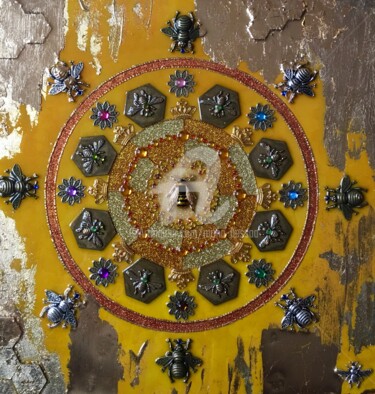 Pittura intitolato "Bee medecine III" da Mona Bessaa, Opera d'arte originale, Acrilico