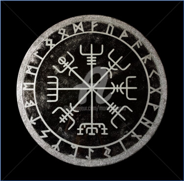 Pittura intitolato "Vegvisir" da Mona Bessaa, Opera d'arte originale, Acrilico