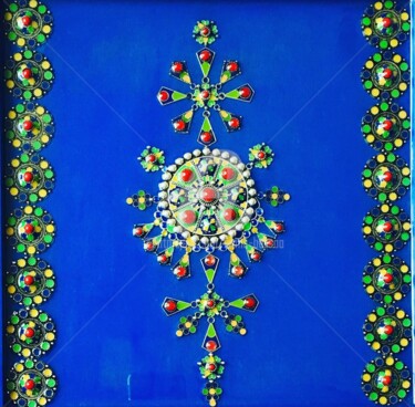 Pintura intitulada "Kabyl blue" por Mona Bessaa, Obras de arte originais, Acrílico