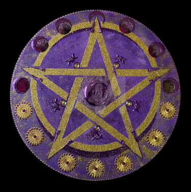 Pentagramme Peinture intitulée "Pentagramme" par Mona Bessaa, Œuvre d'art originale, Acrylique Monté sur Panneau de bois