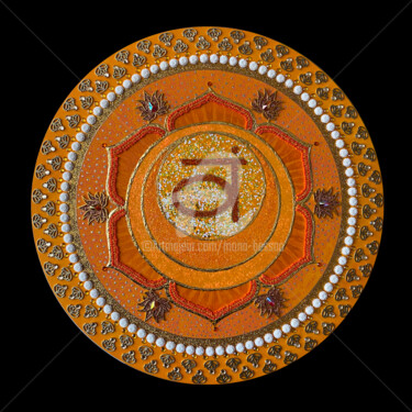 Painting titled "Swadhisthana chakra…" by Mona Bessaa, Original Artwork, Acrylic Mounted on Wood Panel